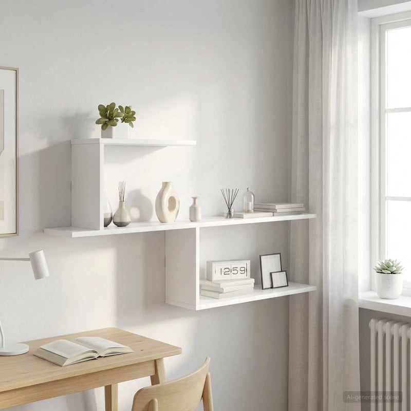 Wall Shelf White 122 x 18 x 60 cm Engineered Wood