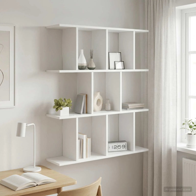 Wall Shelf White 80 x 20 x 96 cm Engineered Wood