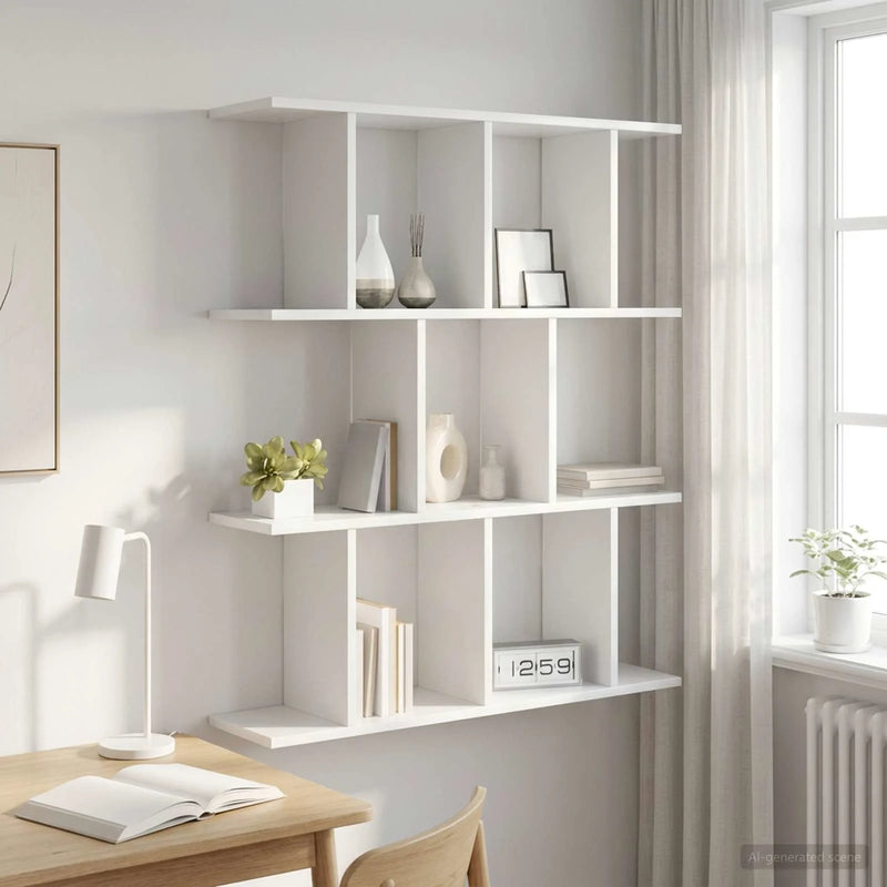 Wall Shelf White 102 x 20 x 96 cm Engineered Wood