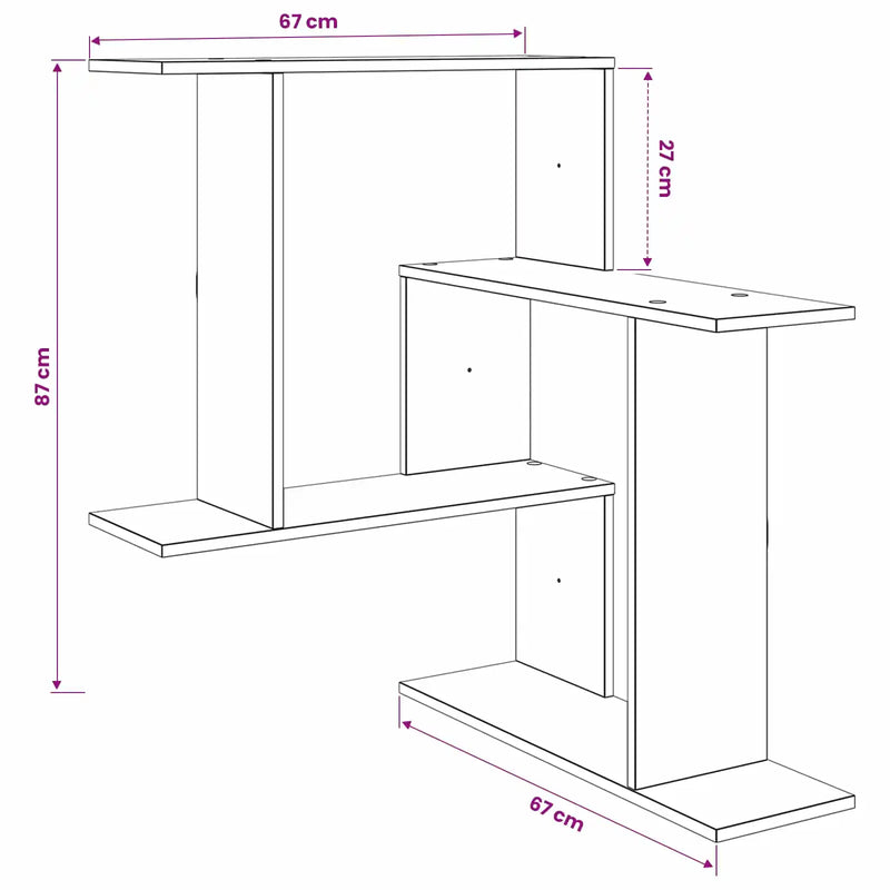 Wall Shelf White 67 x 67 x 87 cm Engineered Wood