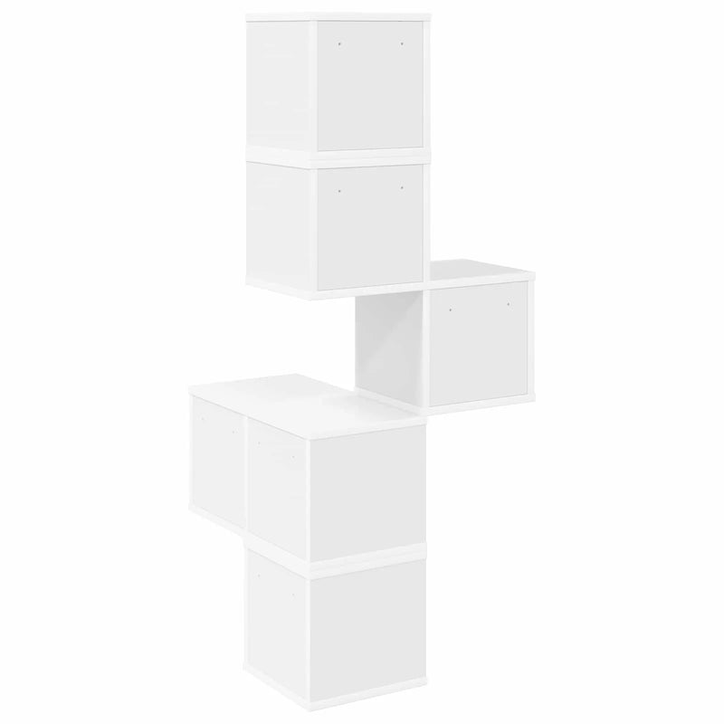 Wall Corner Shelf White 48 x 48 x 120 cm Engineered Wood