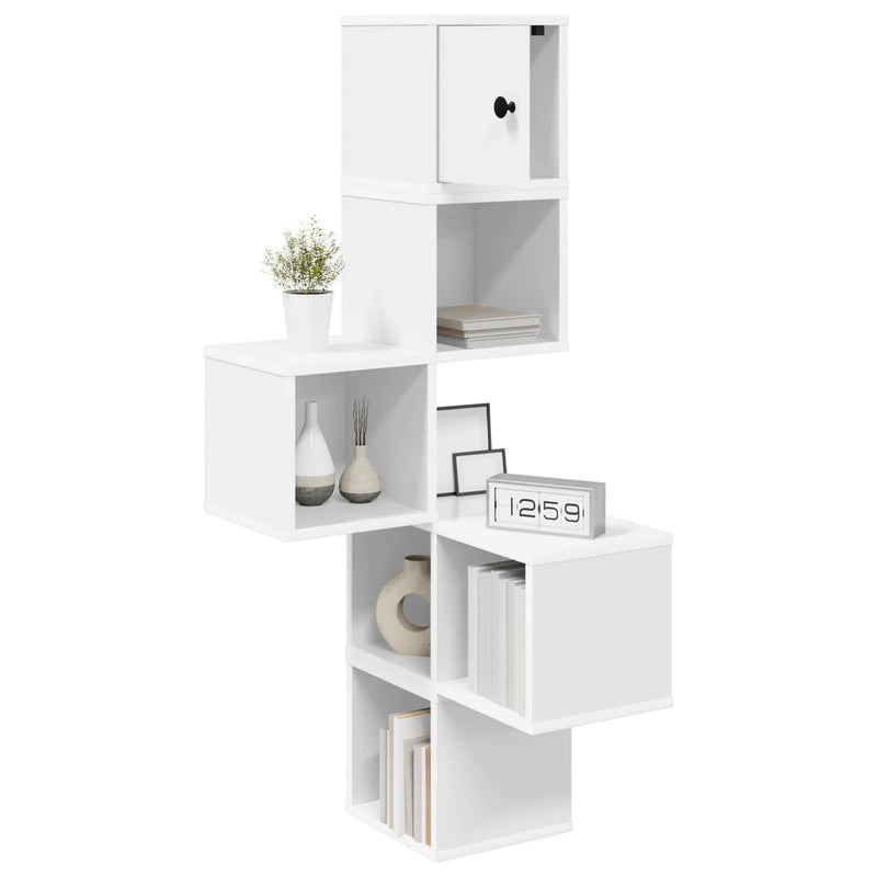 Wall Corner Shelf White 48 x 48 x 120 cm Engineered Wood