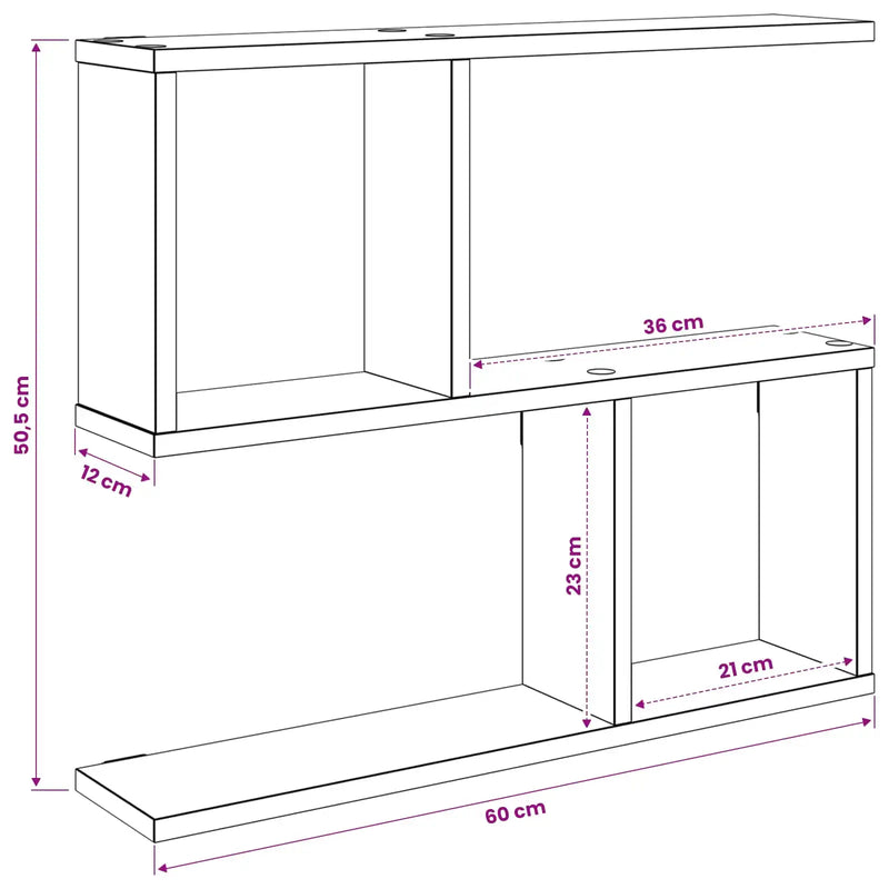 Wall Shelf White 60 x 12 x 50.5 cm Engineered Wood