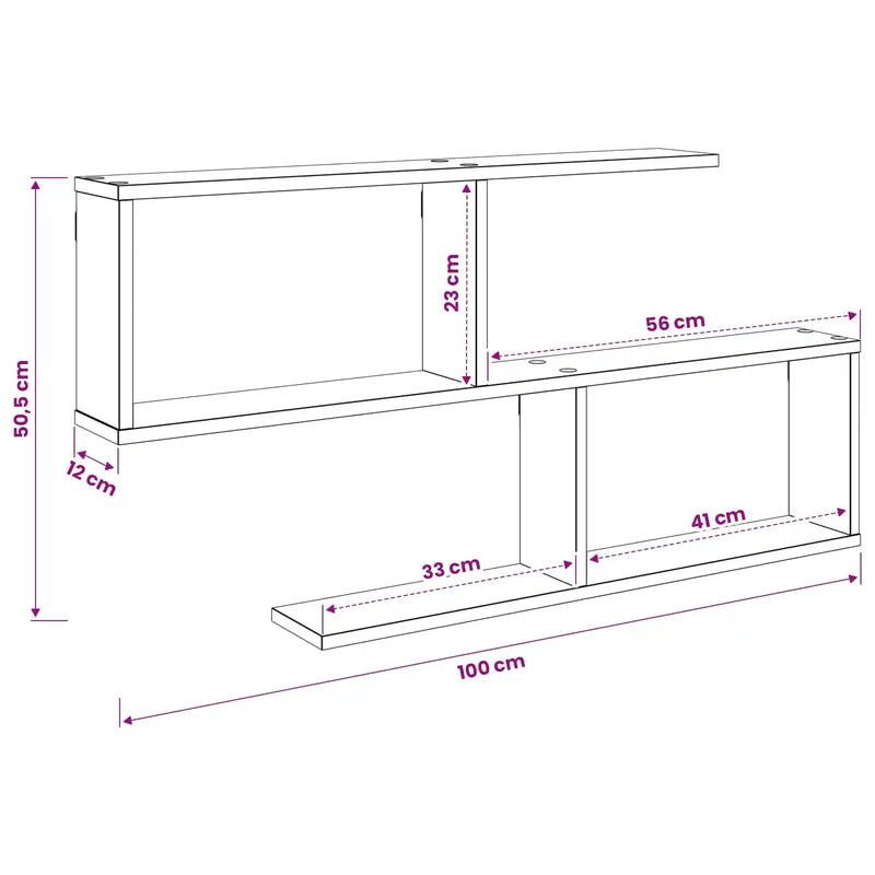 Wall Shelf White 100 x 12 x 50.5 cm Engineered Wood