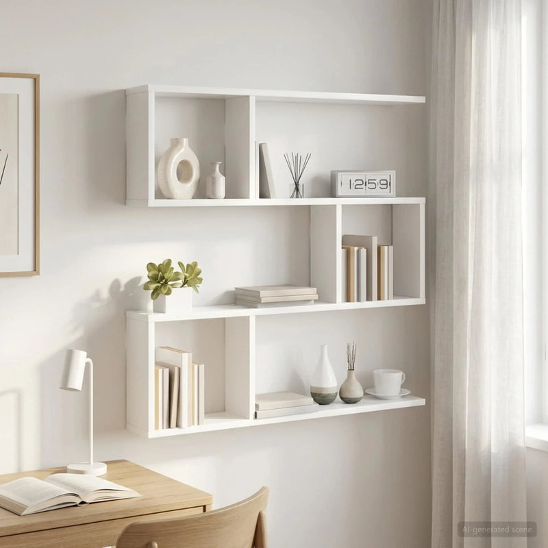 Wall Shelf White 80 x 12 x 79.5 cm Engineered Wood