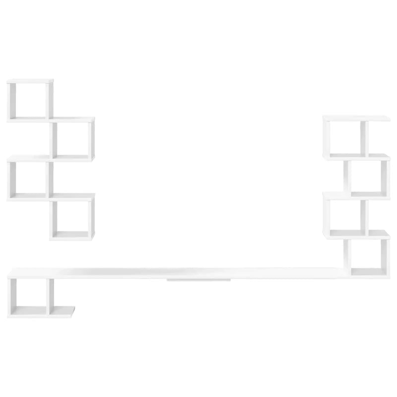 Wall-Mounted TV Shelf White 180 x 15 x 94 cm Engineered Wood