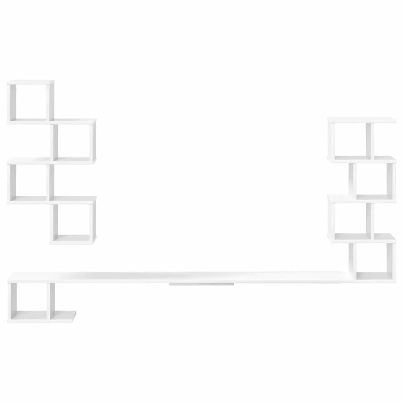 Wall-Mounted TV Shelf White 200 x 15 x 94 cm Engineered Wood