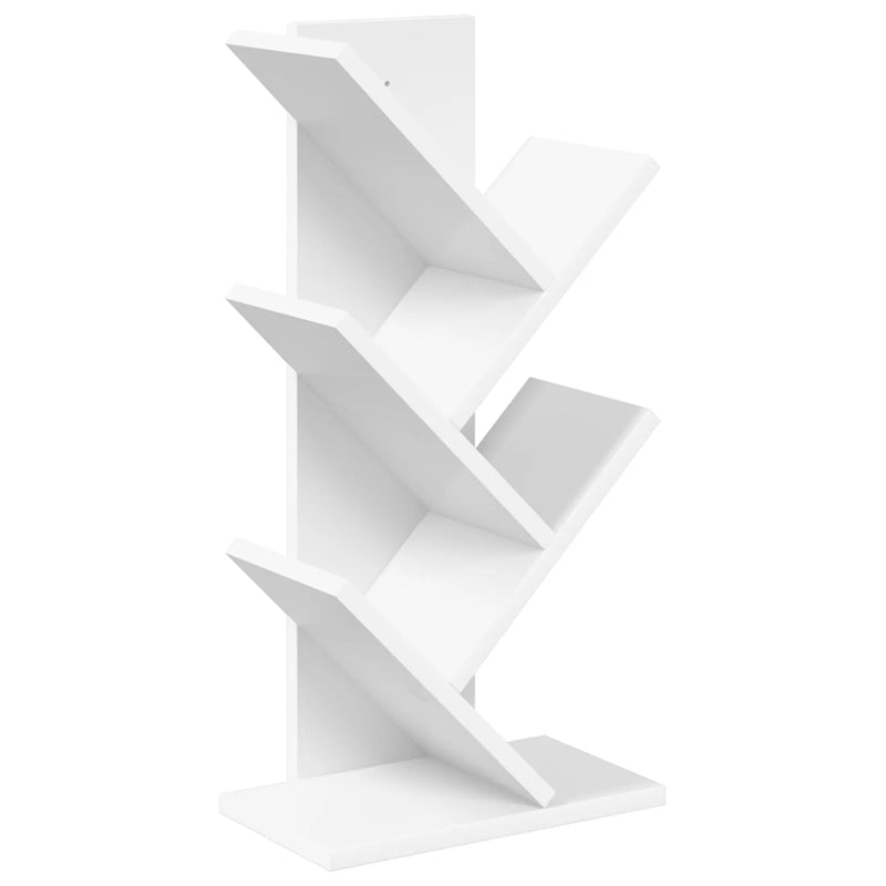 Tree Bookshelf 4-Tier 30 x 18 x 60 cm Engineered Wood White