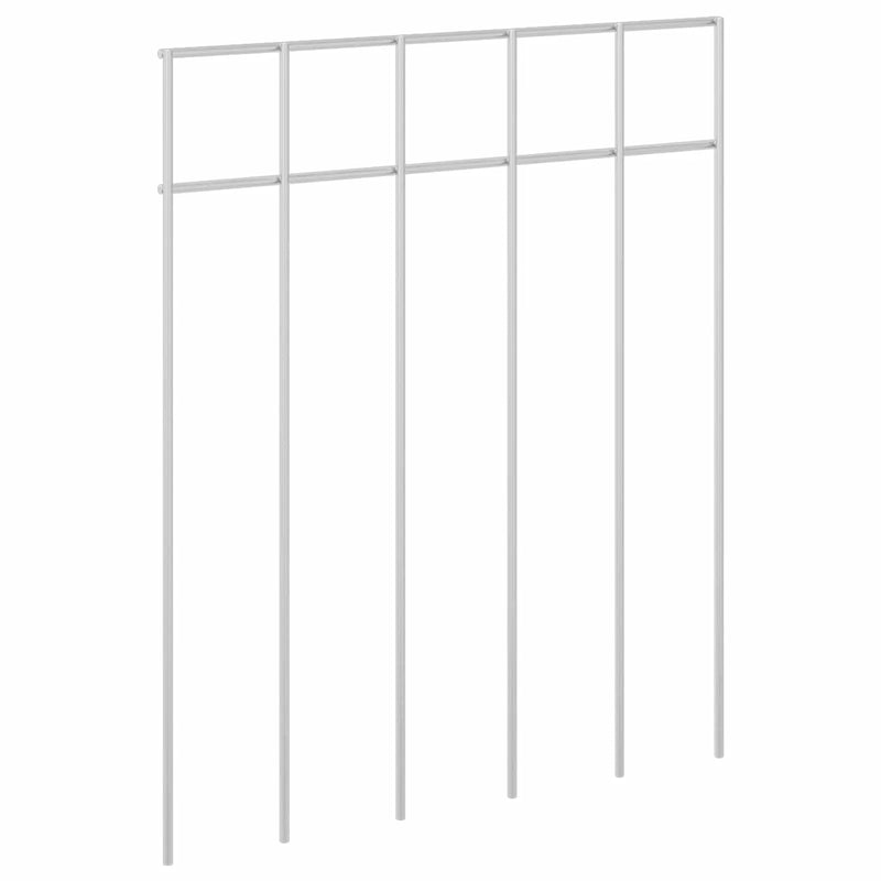 Garden Fence Panel 12 pcs Galvanised Steel Silver