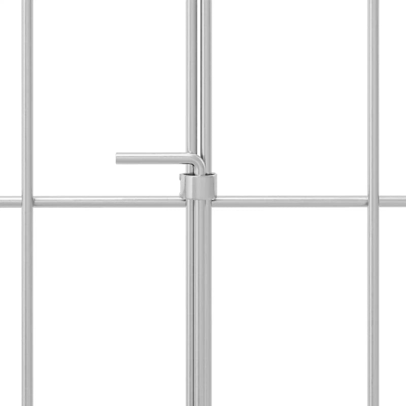 Garden Fence with Stakes 12 pcs 35 x 30 cm Mesh Silver