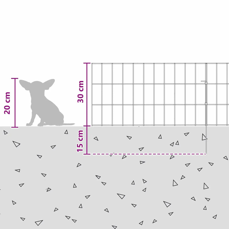 Garden Fence with Stakes 12 pcs 55 x 30 cm Mesh Silver