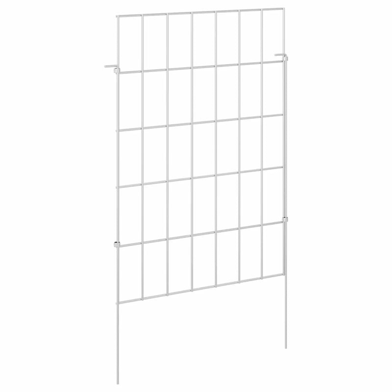 Garden Fence with Stakes 12 pcs 35 x 50 cm Mesh Silver