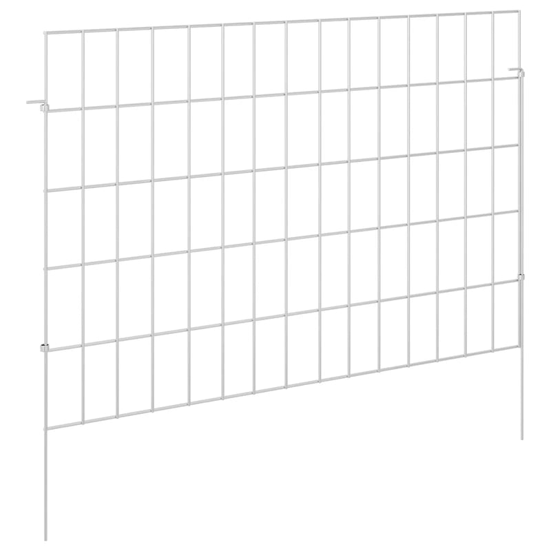 Garden Fence with Stakes 12 pcs 75 x 50 cm Mesh Silver