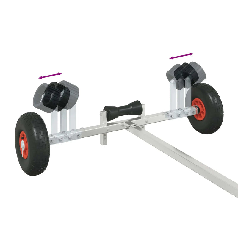 Adjustable Boat Trailer with Pneumatic Tires 200 kg Load Silver