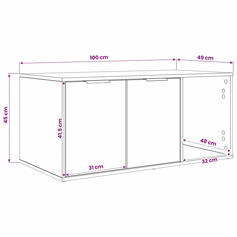 Cat Crate Furniture White 100 x 49 x 45 cm Engineered Wood