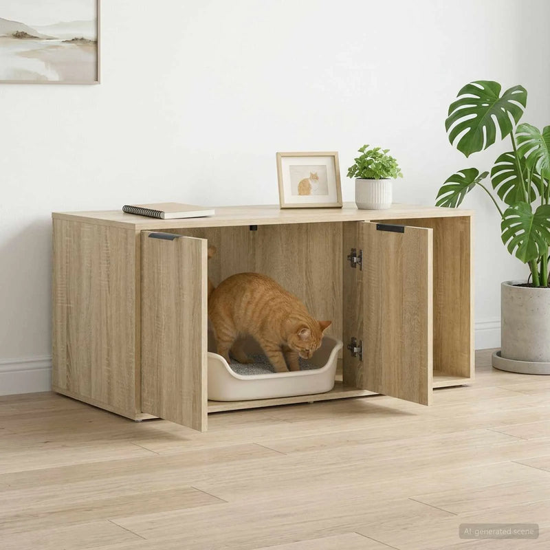 Cat Crate Furniture Sonoma Oak 100 x 49 x 45 cm Engineered Wood