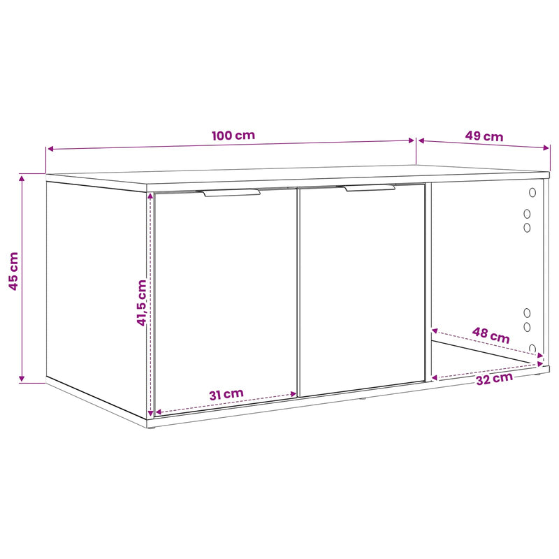 Cat Crate Furniture Sonoma Oak 100 x 49 x 45 cm Engineered Wood