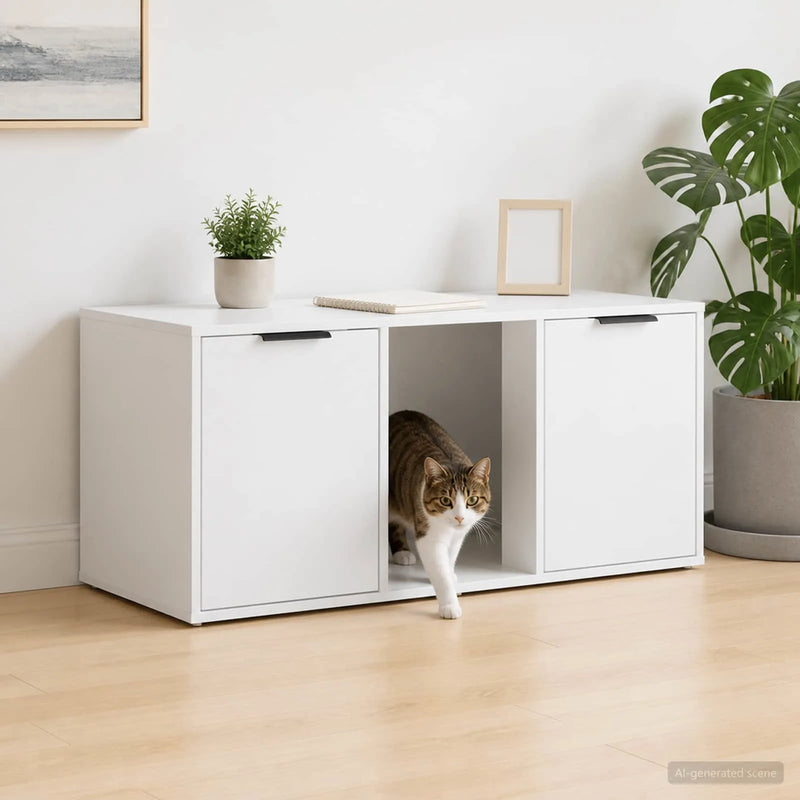 Cat Crate Furniture White 100 x 49 x 45 cm Engineered Wood