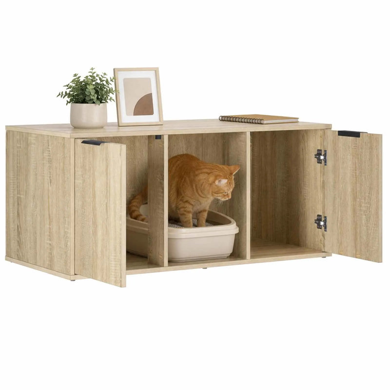 Cat Crate Furniture Sonoma Oak 100 x 49 x 45 cm Engineered Wood