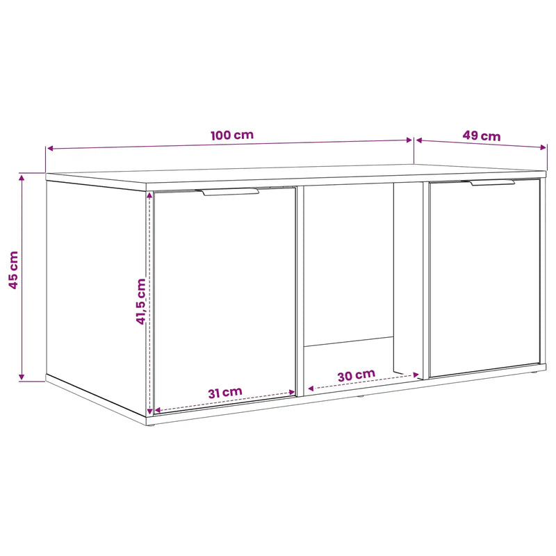 Cat Crate Furniture Sonoma Oak 100 x 49 x 45 cm Engineered Wood