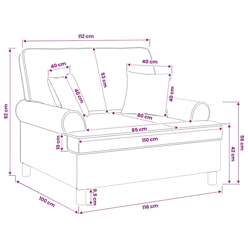 Armchair with Cushions Dark Grey Fabric