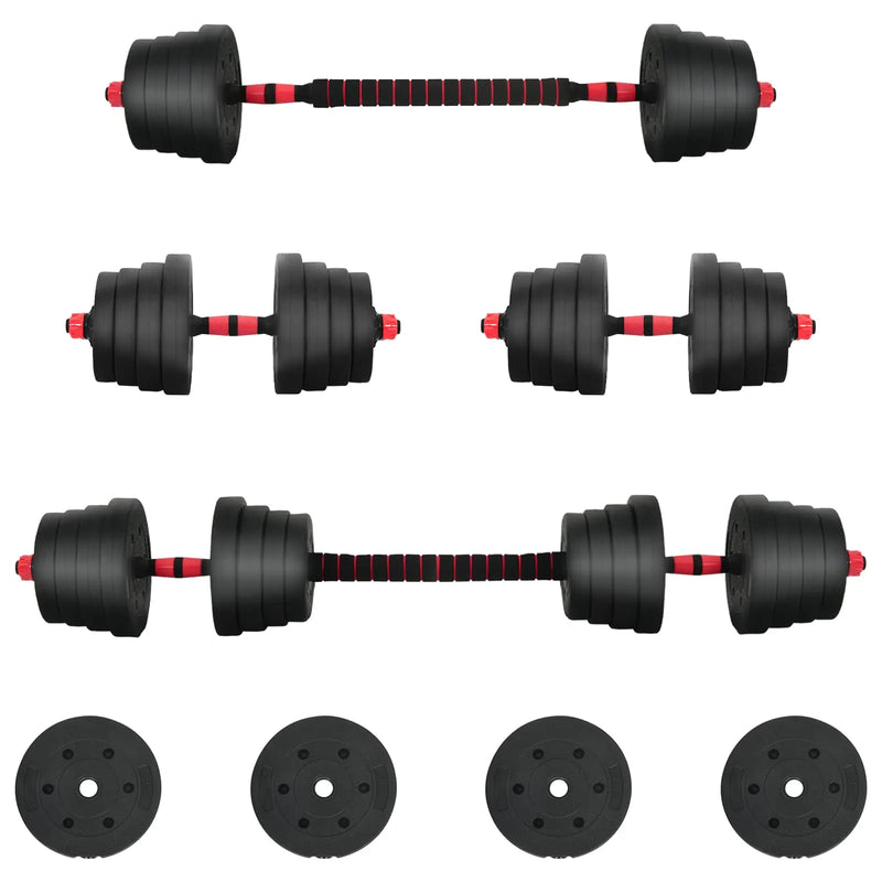 2-in-1 Dumbbell Set 40kg Black and Red Cement and Iron Sand