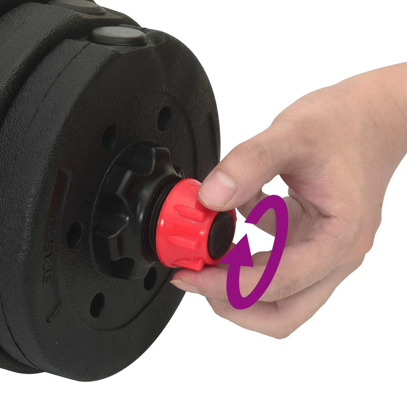 2-in-1 Dumbbell Set 40kg Black and Red Cement and Iron Sand