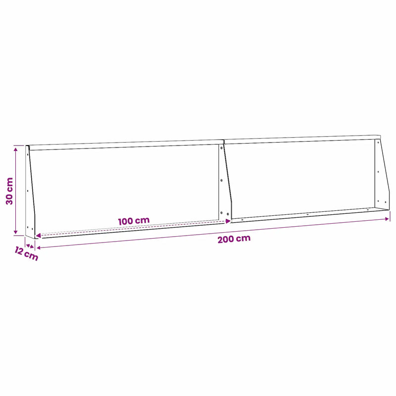 Retaining Wall 2 pcs 100 x 12 x 30 cm Weathering Steel Rusty