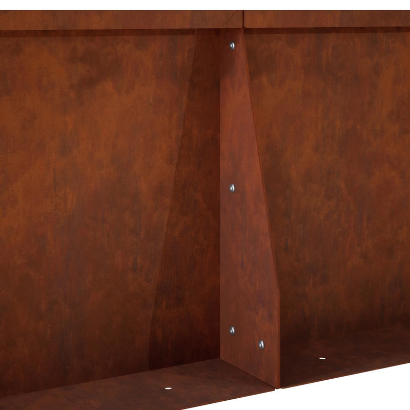Retaining Wall 2 pcs 50 x 50 x 30 cm Weathering Steel Rusty