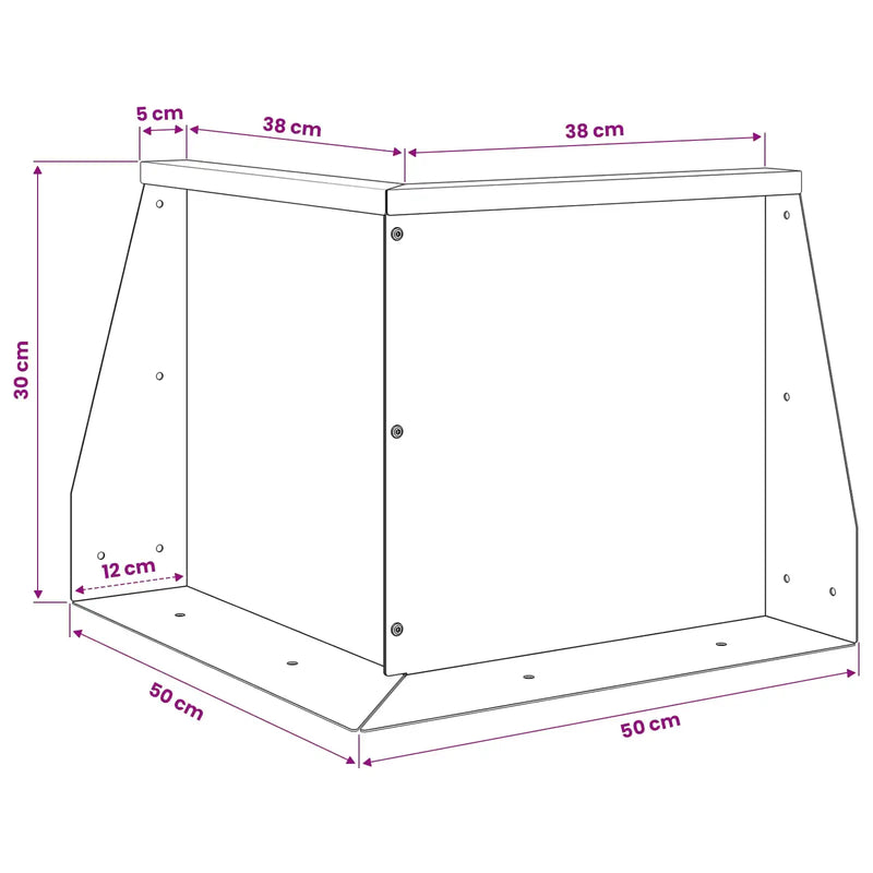 Retaining Wall 2 pcs 50 x 50 x 30 cm Weathering Steel Rusty
