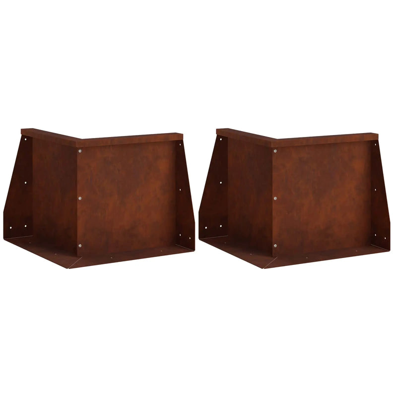 Retaining Wall 2 pcs 50 x 50 x 40 cm Weathering Steel Rusty