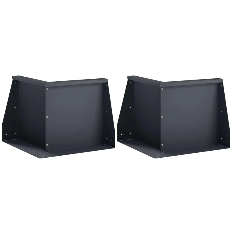 Retaining Wall 2 pcs 50 x 50 x 50 cm Steel Anthracite