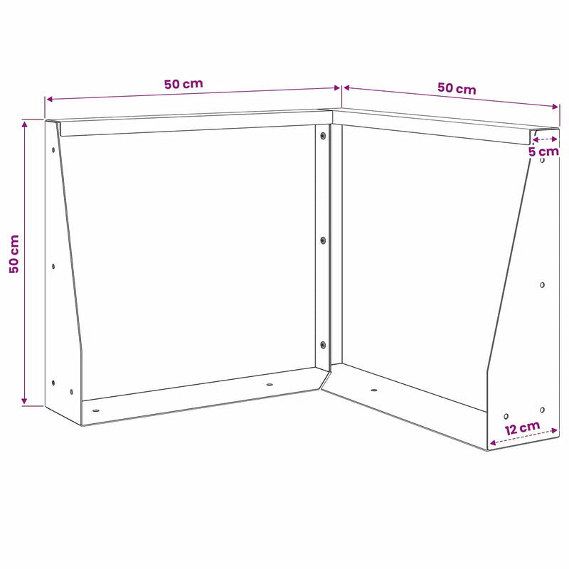 Retaining Wall 2 pcs 50 x 50 x 50 cm Steel Anthracite