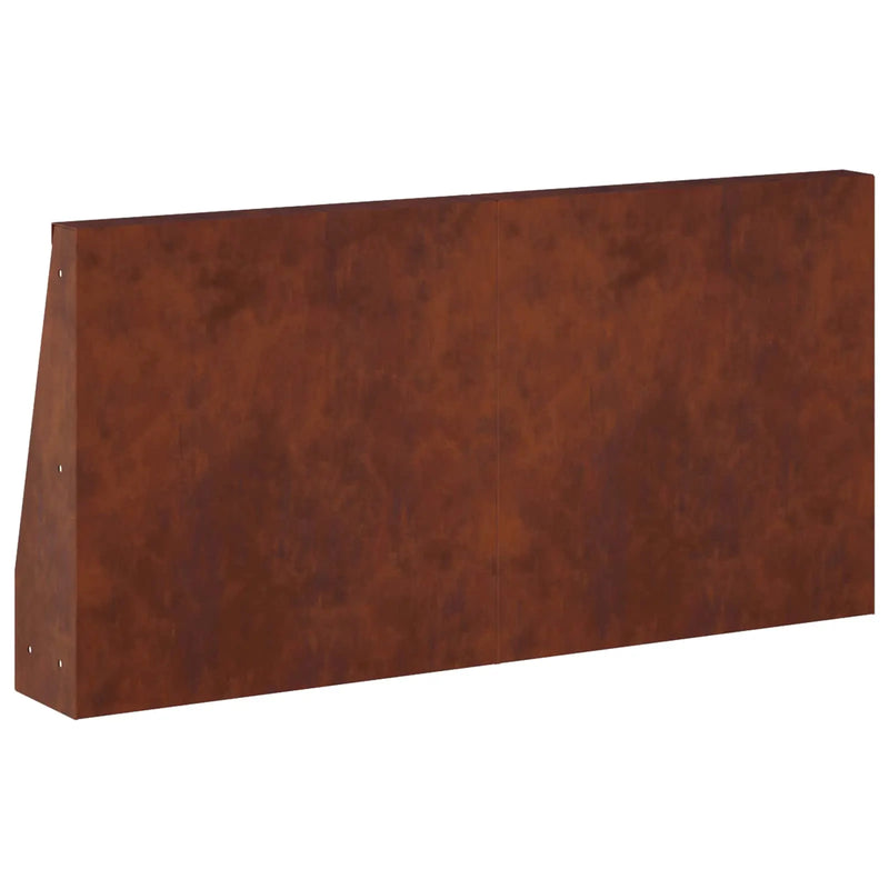 Retaining Wall 2 pcs 40 x 12 x 30 cm Weathering Steel Rusty