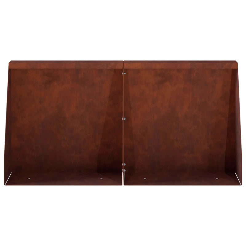 Retaining Wall 2 pcs 40 x 12 x 30 cm Weathering Steel Rusty