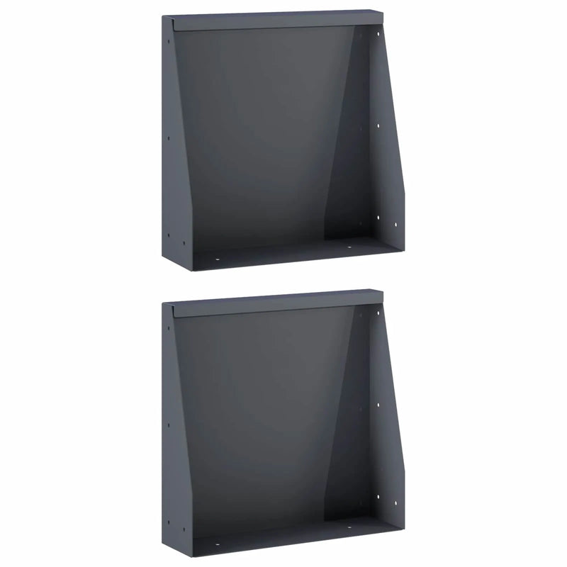 Retaining Wall 2 pcs 40 x 12 x 50 cm Steel Anthracite