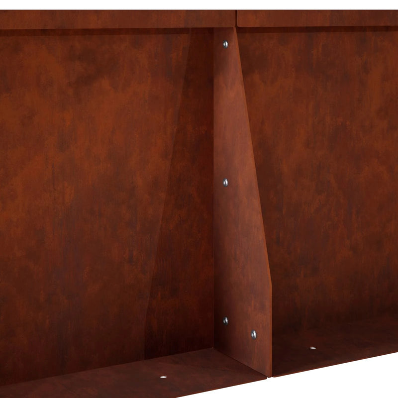 Retaining Wall 2 pcs 60 x 12 x 40 cm Weathering Steel Rusty