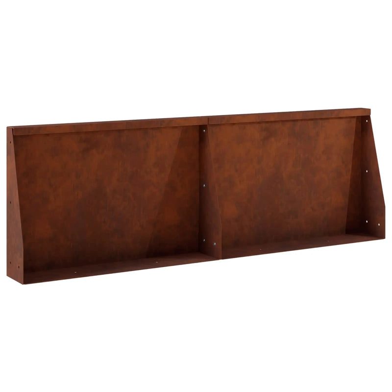 Retaining Wall 2 pcs 60 x 12 x 40 cm Weathering Steel Rusty