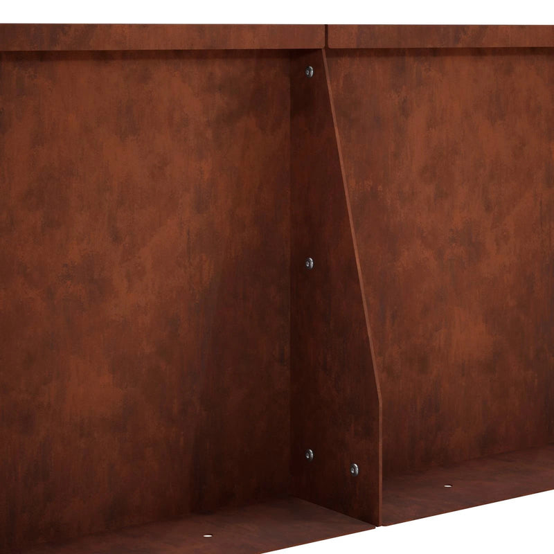 Retaining Wall 2 pcs 80 x 12 x 30 cm Weathering Steel Rusty