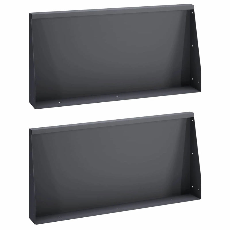 Retaining Wall 2 pcs 80 x 12 x 50 cm Steel Anthracite