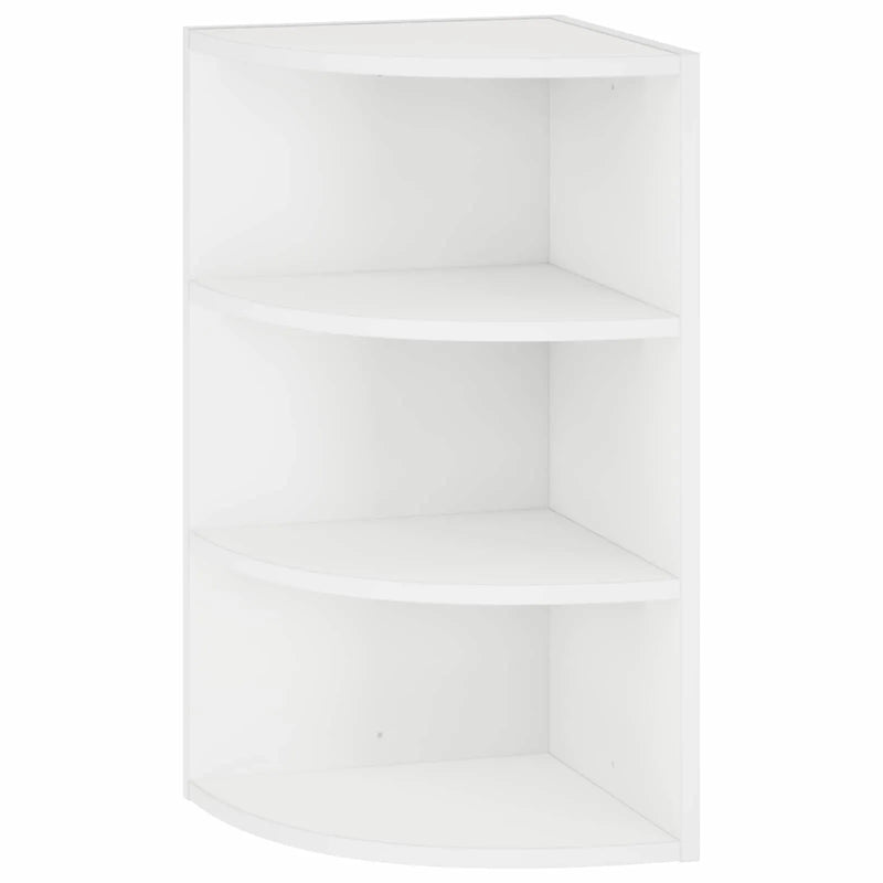 Wall Mounted Corner Shelf 3-Tier 31.5 x 31 x 60 cm White