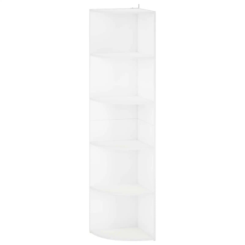 Corner Shelf 5-Tier 41.5 x 41.5 x 178 cm Engineered Wood White