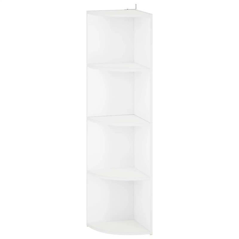 Corner Shelf 4-Tier 41.5 x 41.5 x 143 cm Engineered Wood White