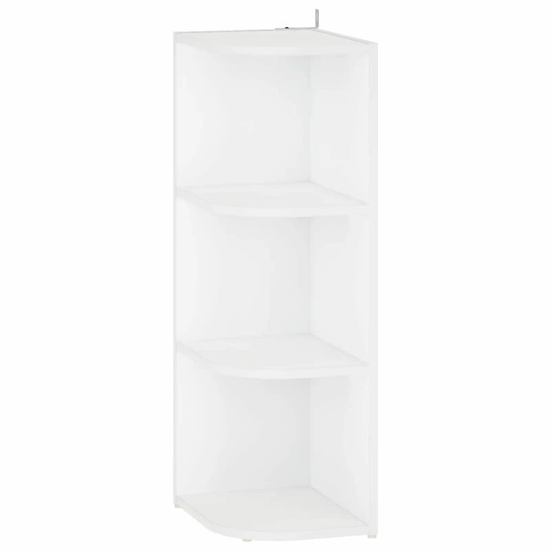 Corner Shelf 3-Tier 25 x 31 x 80 cm Engineered Wood White