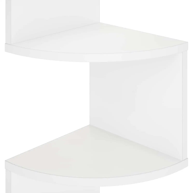 Wall Mounted Corner Shelf White 23.5 x 23.5 x 126 cm