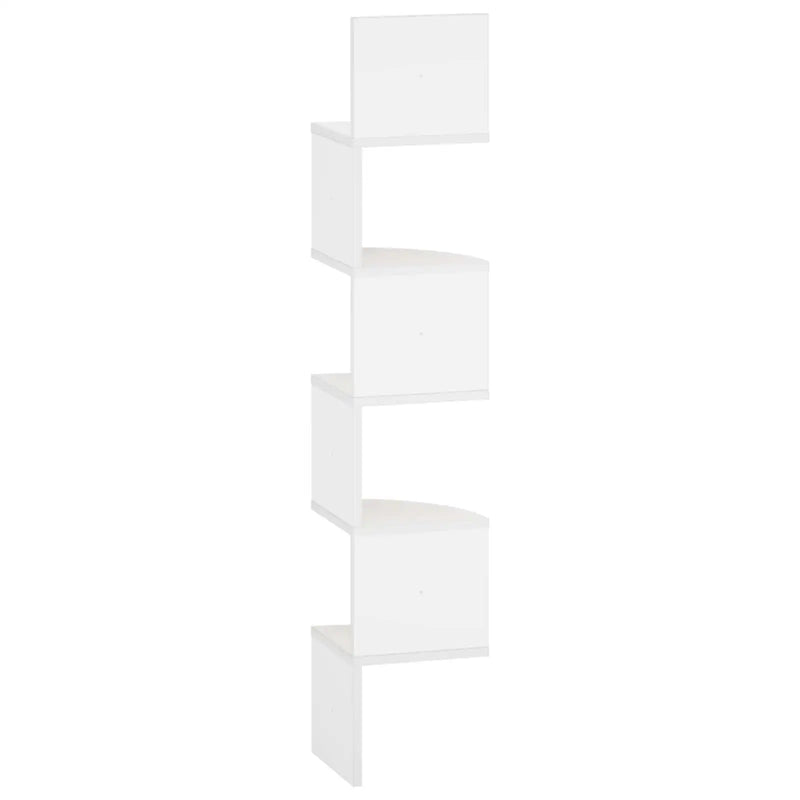 Wall Mounted Corner Shelf White 23.5 x 23.5 x 126 cm