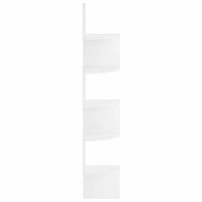 Wall Mounted Corner Shelf White 23.5 x 23.5 x 126 cm