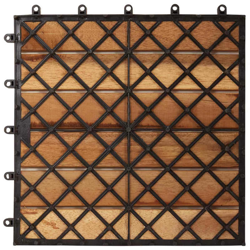 Decking Tile 30 pcs Brown 30 x 30 cm Acacia Hardwood