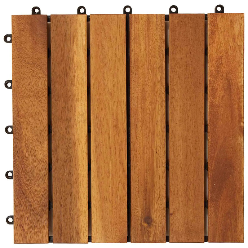Decking Tile 30 pcs Brown 30 x 30 cm Acacia Hardwood