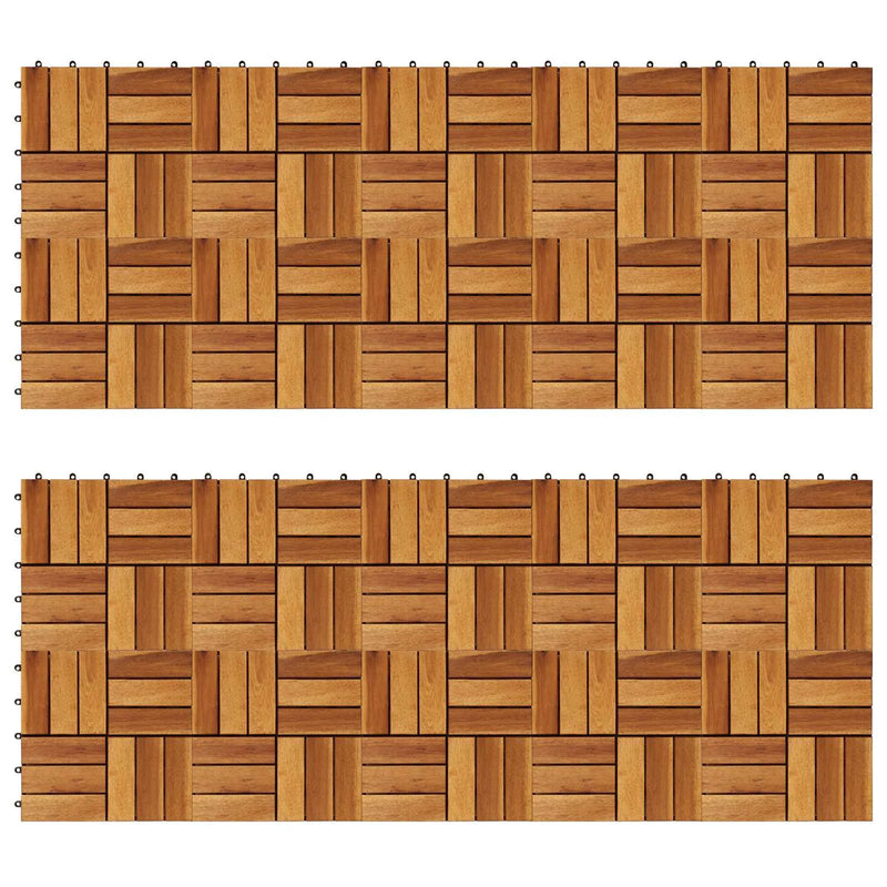 Decking Tile 20 pcs Brown 30 x 30 cm Acacia Hardwood